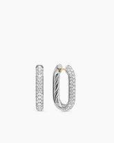 DY Madison® Smooth Hoop Earrings in Sterling Silver with Diamonds, 24.3mm